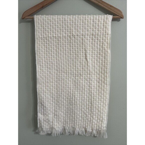 Cole Haan 100% LaNa Wool IVORY VINTAGE MEN'S TEXTURED Scarf MADE IN ITALY - Picture 1 of 5